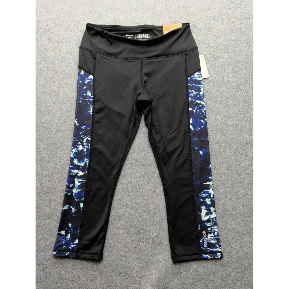 NWT Reebok Women's Skinny Capri Leggings Black/Blue/ Purple/ White Size Small